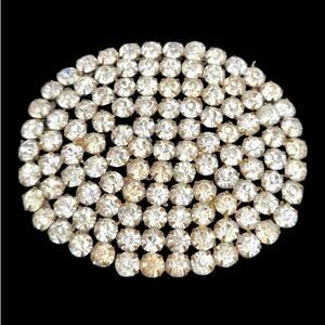 Vintage Luxe Statement 40s-50s Clear Rhinestone Brass Pendant Retro Glam Piece